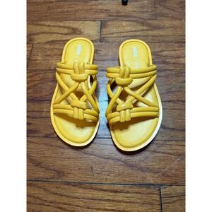 Melissa x Salinas Yellow Jelly Knotted Strappy Slide Sandals Vegan Womens 6